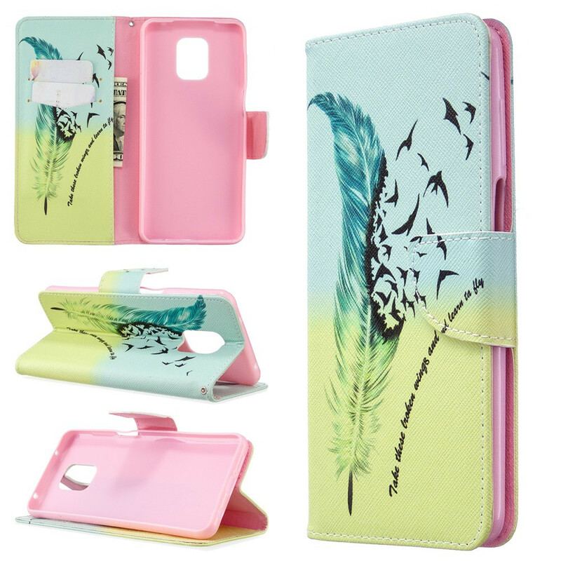 Capa Em Pele Para Xiaomi Redmi Note 9S / 9 Pro Aprender A Voar
