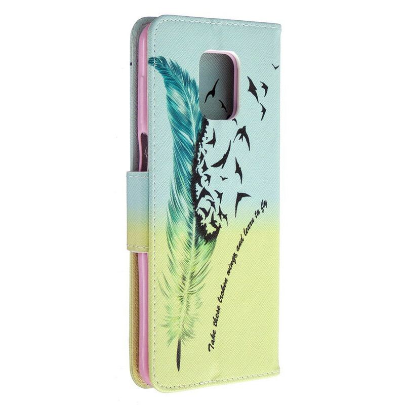Capa Em Pele Para Xiaomi Redmi Note 9S / 9 Pro Aprender A Voar