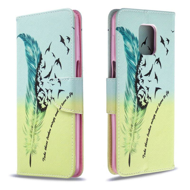 Capa Em Pele Para Xiaomi Redmi Note 9S / 9 Pro Aprender A Voar