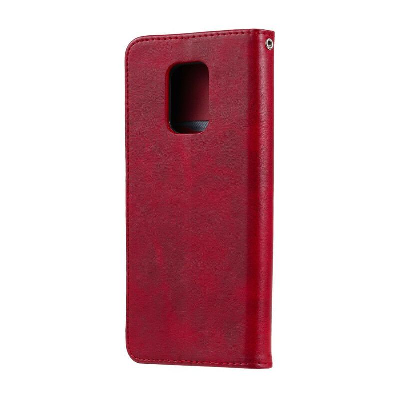 Capa Em Pele Para Xiaomi Redmi Note 9S / 9 Pro Carteira