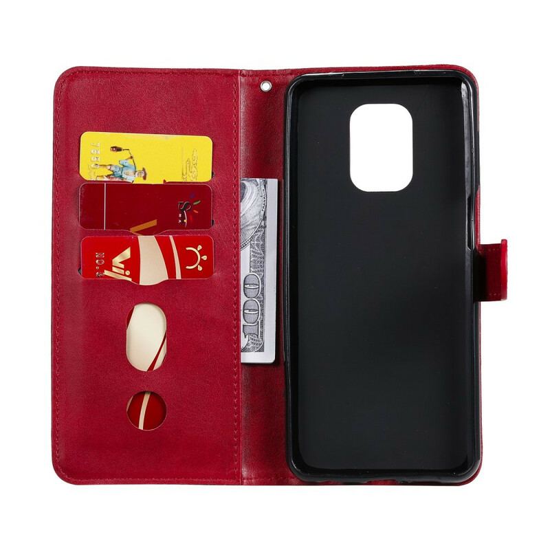 Capa Em Pele Para Xiaomi Redmi Note 9S / 9 Pro Carteira