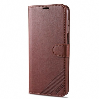 Capa Em Pele Para Xiaomi Redmi Note 9S / 9 Pro Couro Sintético Azns