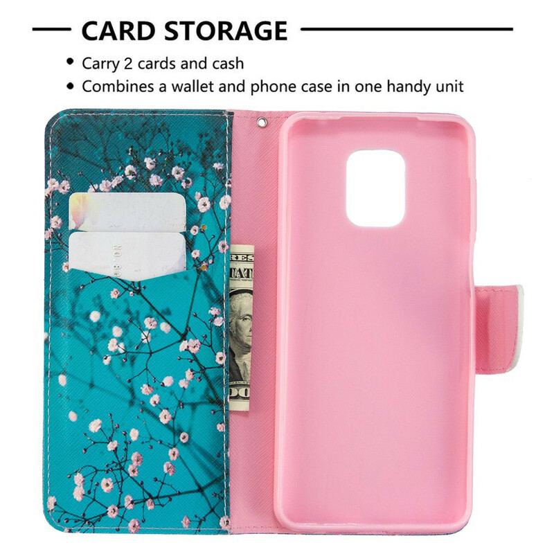 Capa Flip Para Xiaomi Redmi Note 9S / 9 Pro Árvore Florida