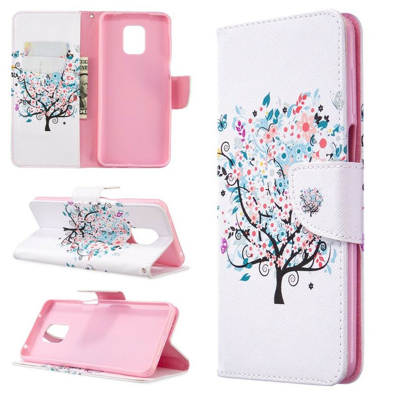 Capa Flip Para Xiaomi Redmi Note 9S / 9 Pro Árvore Florida