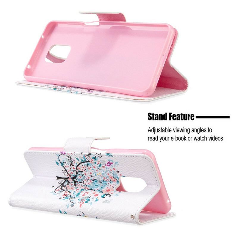 Capa Flip Para Xiaomi Redmi Note 9S / 9 Pro Árvore Florida