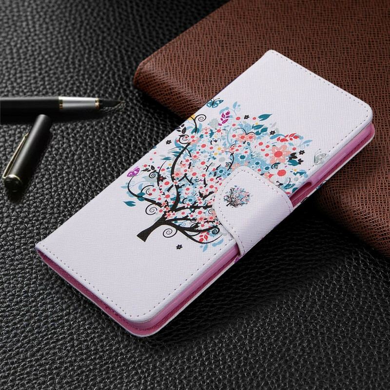 Capa Flip Para Xiaomi Redmi Note 9S / 9 Pro Árvore Florida
