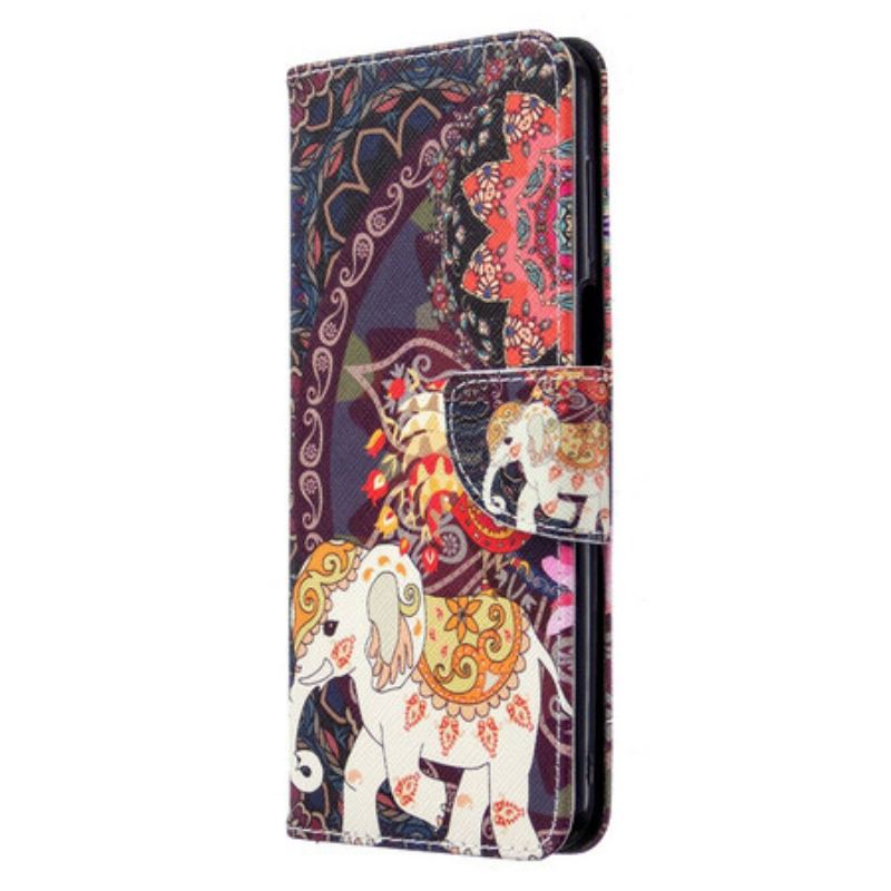 Capa Flip Para Xiaomi Redmi Note 9S / 9 Pro Elefantes Indianos