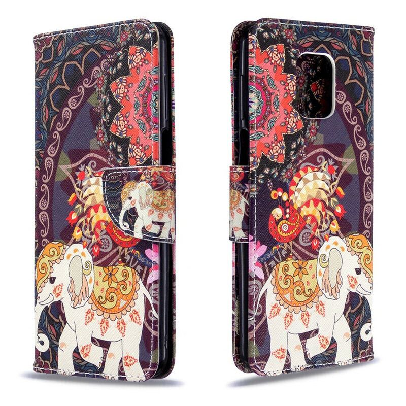 Capa Flip Para Xiaomi Redmi Note 9S / 9 Pro Elefantes Indianos