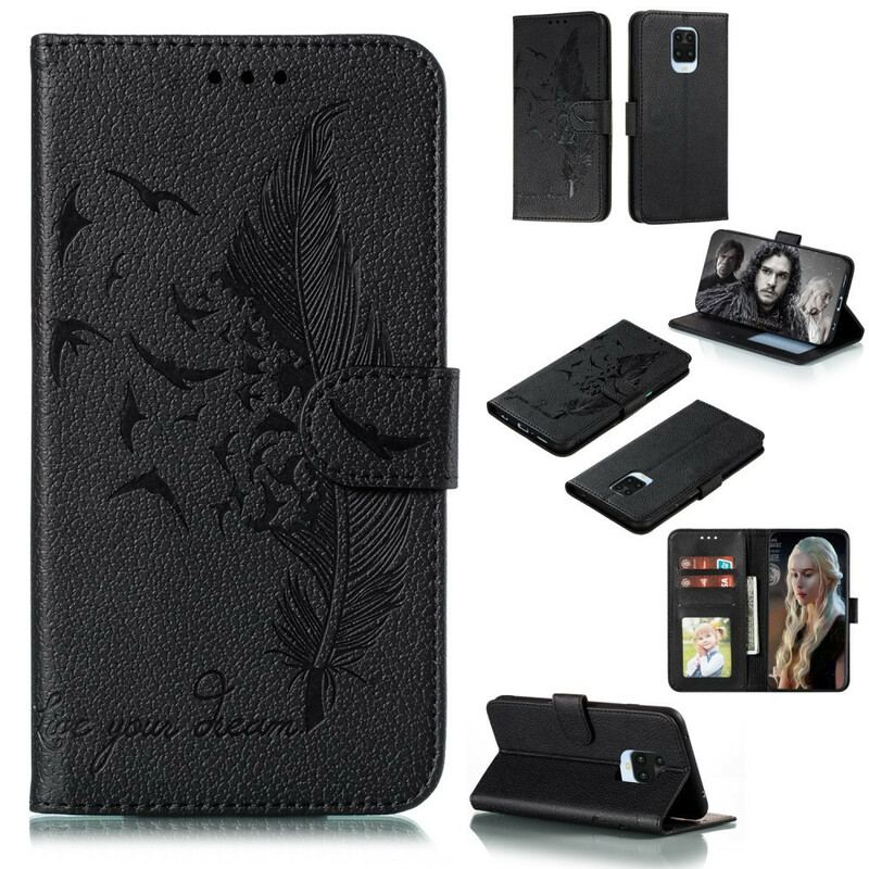 Capa Flip Para Xiaomi Redmi Note 9S / 9 Pro Pena Viva O Seu Sonho