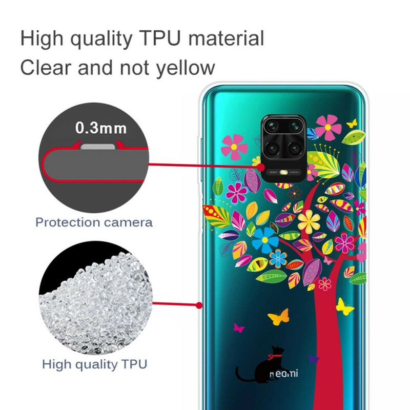 Capa Para Xiaomi Redmi Note 9S / 9 Pro Gato Sob A Árvore Colorida