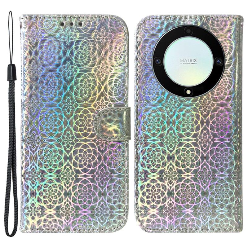 Capa De Couro Para Honor Magic 5 Lite Estilo Discoteca