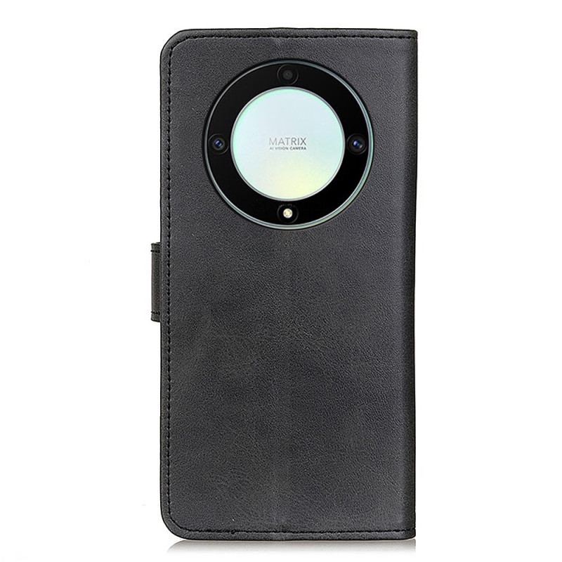 Capa De Couro Para Honor Magic 5 Lite Couro Sintético Fosco