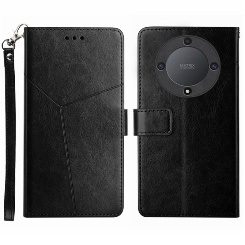 Capa Flip Para Honor Magic 5 Lite De Cordão Design Y Strappy