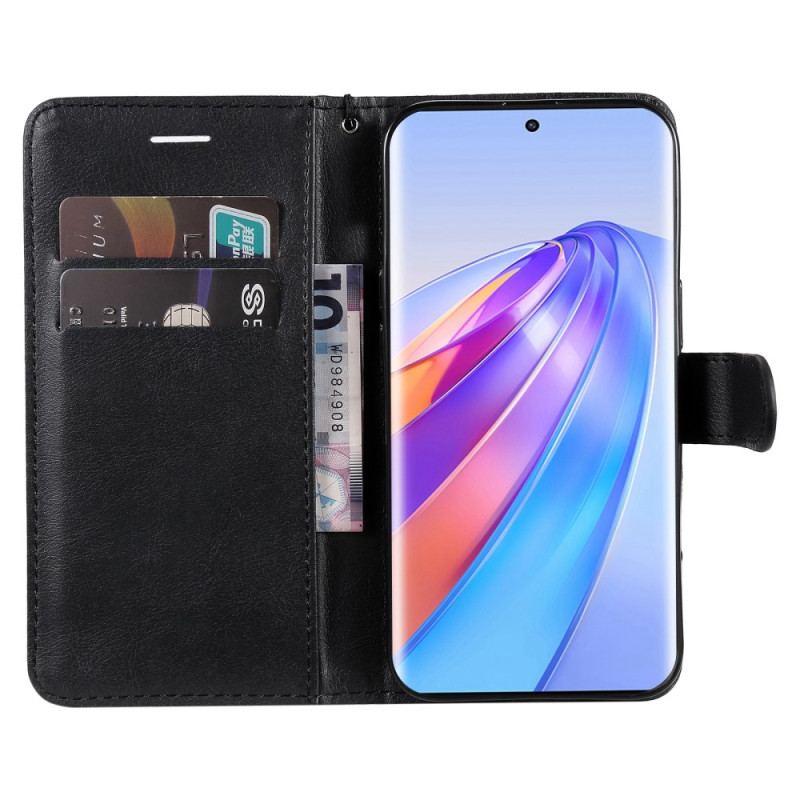 Capa Flip Para Honor Magic 5 Lite De Cordão Simples Com Alça