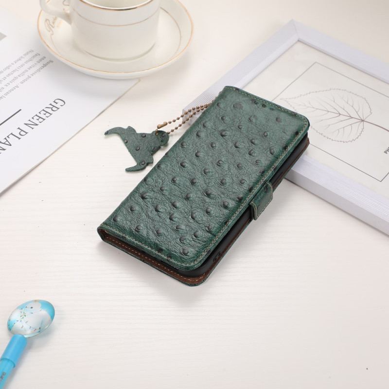 Capa Flip Para Honor Magic 5 Lite Rfid De Couro Texturizado Genuíno