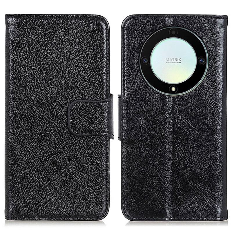 Capa Folio Para Honor Magic 5 Lite Couro Napa Rachado