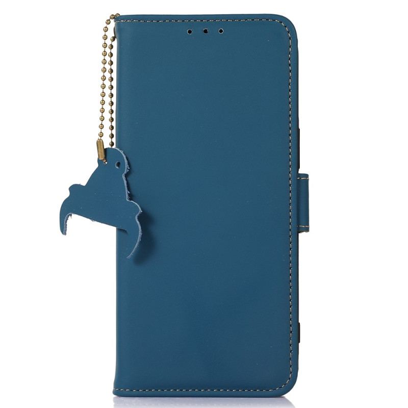 Capa Folio Para Honor Magic 5 Lite Função Rfid De Couro Genuíno