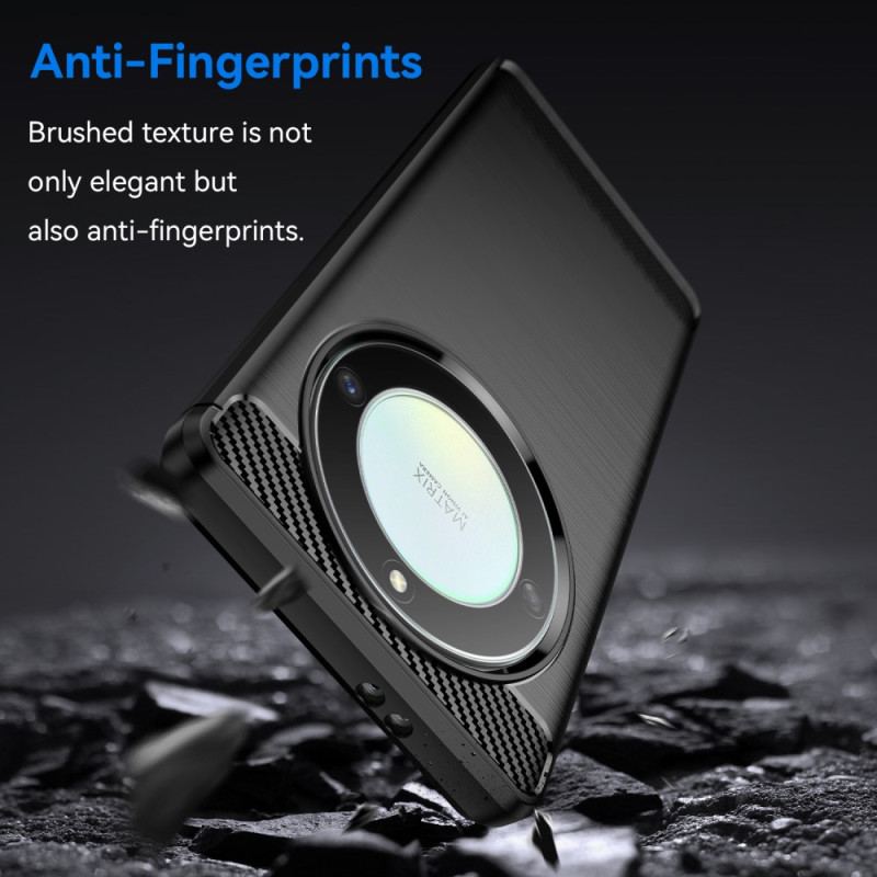 Capa Para Honor Magic 5 Lite Fibra De Carbono Escovada