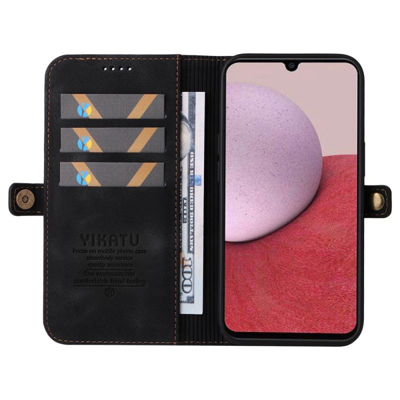 Capa De Couro Para Samsung Galaxy A14 / A14 5G Titular Do Cartão Frontal