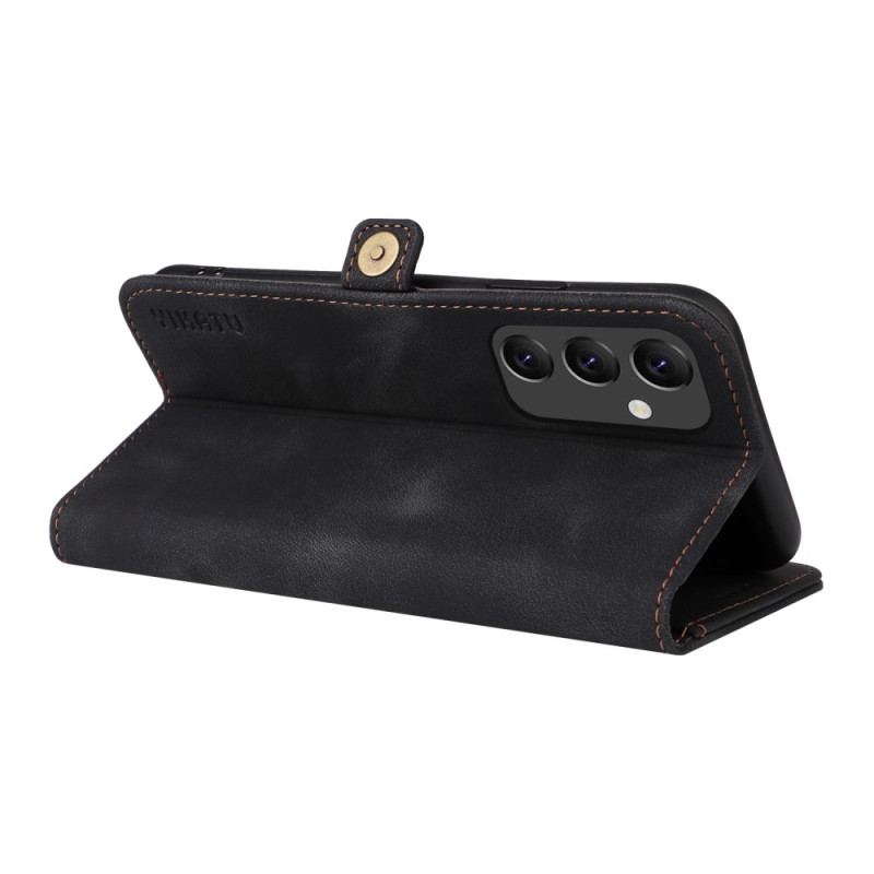 Capa De Couro Para Samsung Galaxy A14 / A14 5G Titular Do Cartão Frontal