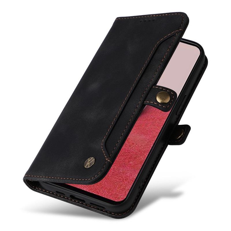 Capa De Couro Para Samsung Galaxy A14 / A14 5G Titular Do Cartão Frontal