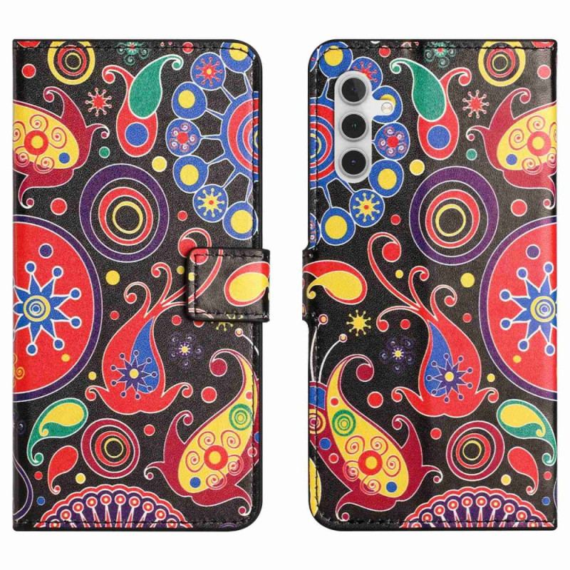 Capa Em Pele Para Samsung Galaxy A14 / A14 5G Design Da Galáxia
