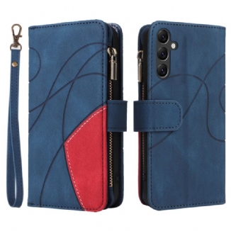 Capa Flip Para Samsung Galaxy A14 / A14 5G Bicolor Com Porta Moedas