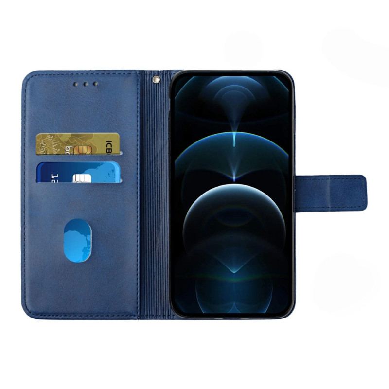 Capa Folio Para Samsung Galaxy A14 / A14 5G De Cordão Estilo De Couro Geométrico Com Tiras