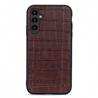 Capa Para Samsung Galaxy A14 / A14 5G Couro Genuíno Estilo Crocodilo