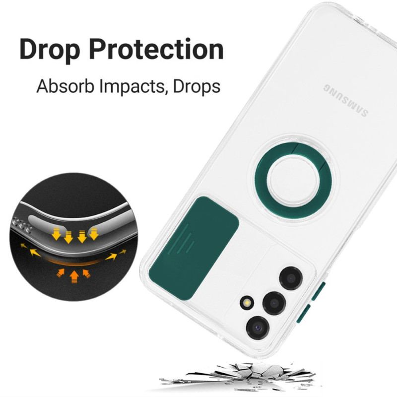 Capa Para Samsung Galaxy A14 / A14 5G Transparente Com Suporte De Anel
