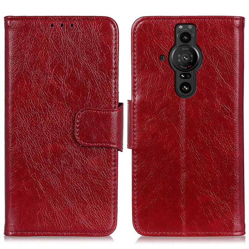 Capa Em Pele Para Sony Xperia Pro-I Couro Napa Rachado