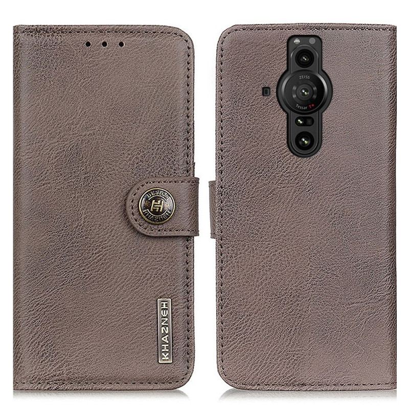 Capa Flip Para Sony Xperia Pro-I Imitação De Couro Khazneh