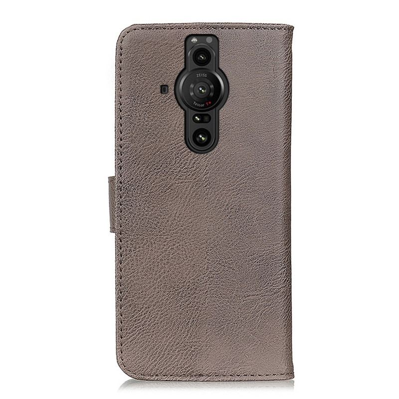 Capa Flip Para Sony Xperia Pro-I Imitação De Couro Khazneh