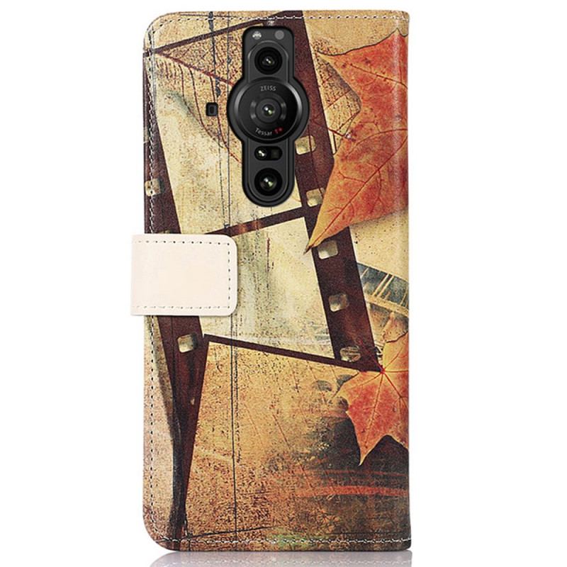 Capa Flip Para Sony Xperia Pro-I Torre Eiffel No Outono
