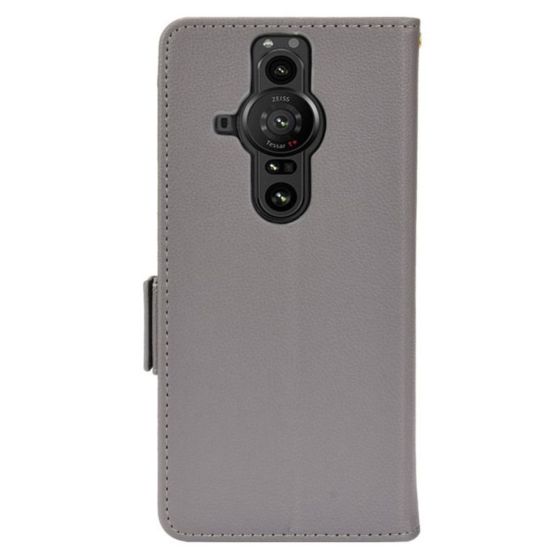 Capa Folio Para Sony Xperia Pro-I Efeito Couro Lichia Premium