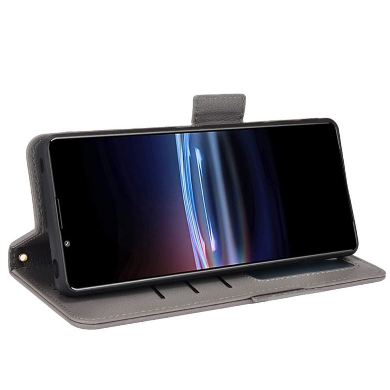 Capa Folio Para Sony Xperia Pro-I Efeito Couro Lichia Premium