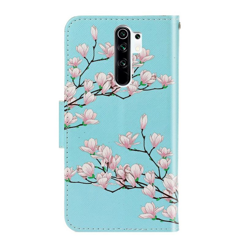 Capa De Couro Para Xiaomi Redmi 9 De Cordão Arbusto Strappy