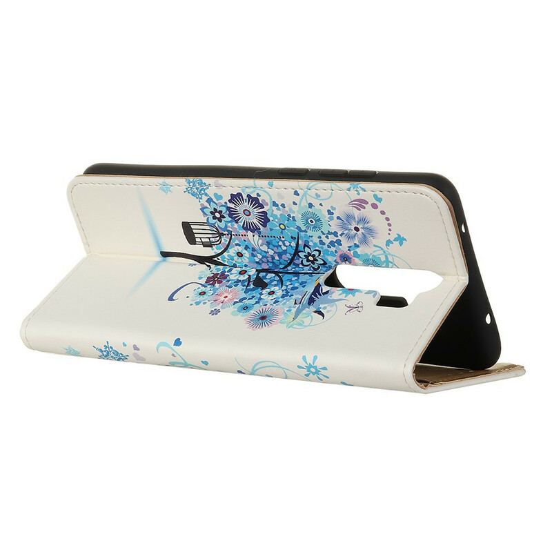 Capa Flip Para Xiaomi Redmi 9 Árvore Florida