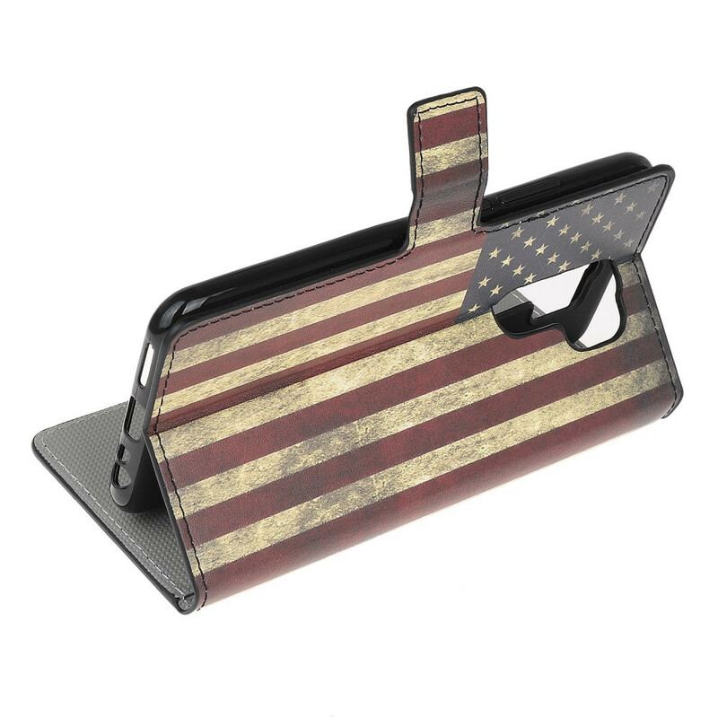 Capa Folio Para Xiaomi Redmi 9 Bandeira Americana