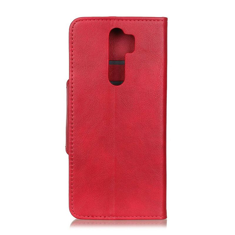 Capa Folio Para Xiaomi Redmi 9 Couro Sintético Vintage E Botão