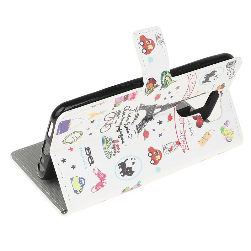 Capa Folio Para Xiaomi Redmi 9 Eu Amo Paris