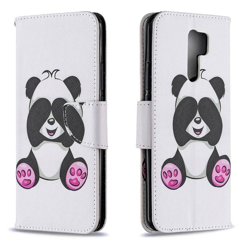 Capa Folio Para Xiaomi Redmi 9 Panda Divertido