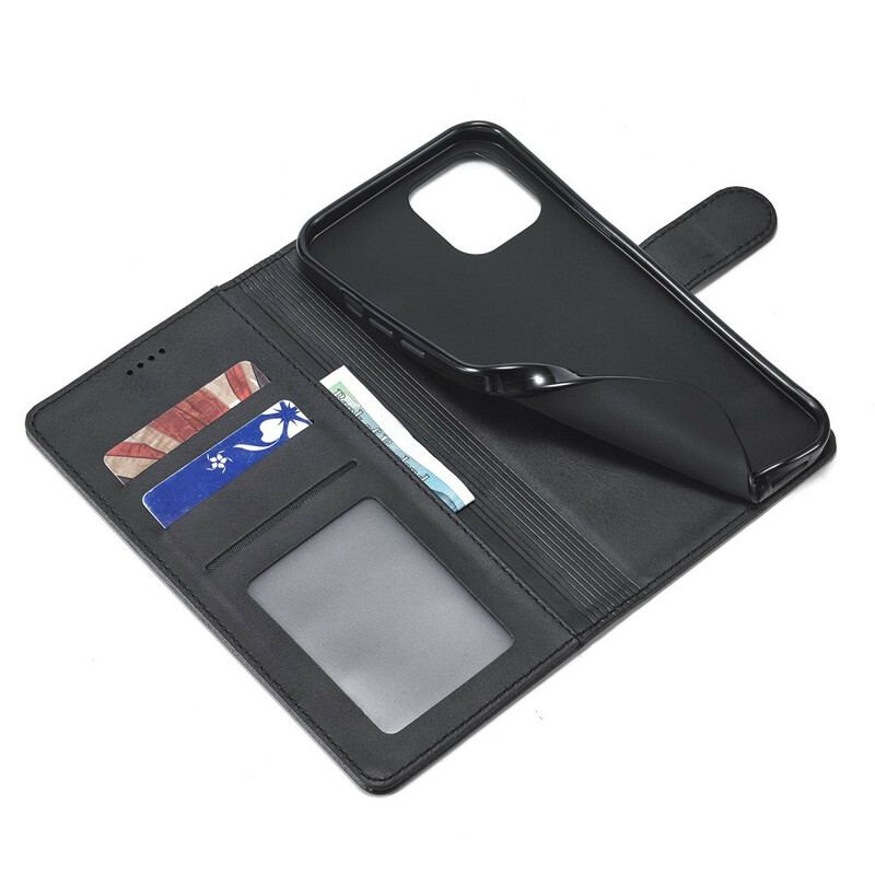 Capa De Couro Para iPhone 12 Mini Lc.imeeke Efeito Couro