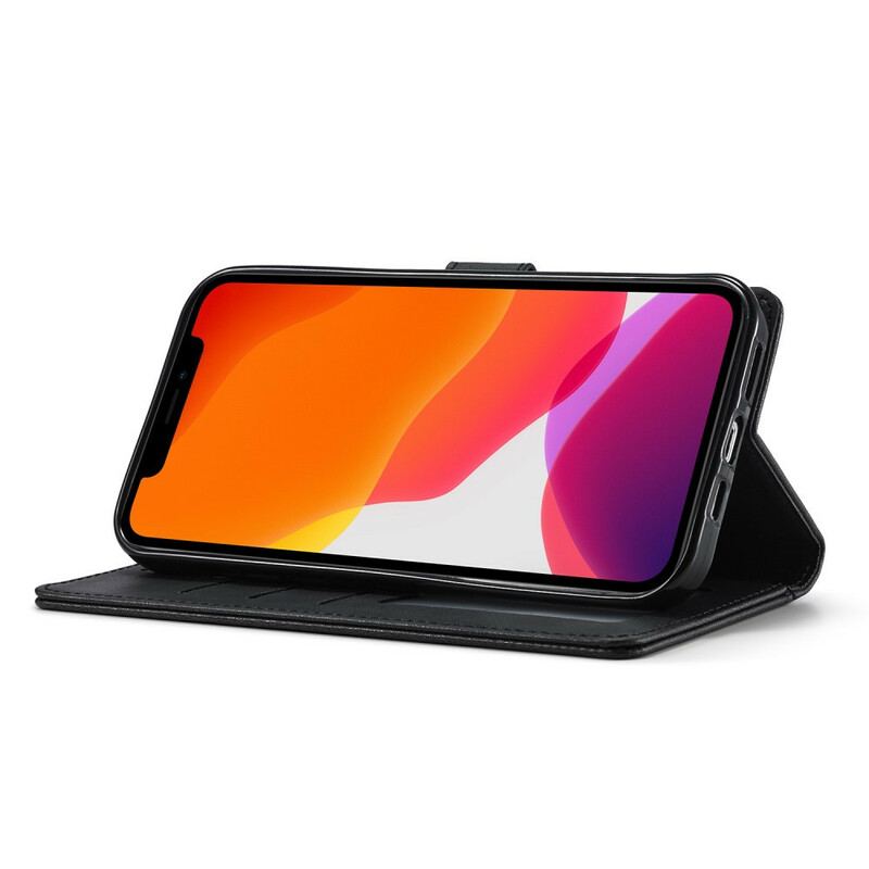 Capa De Couro Para iPhone 12 Mini Lc.imeeke Efeito Couro
