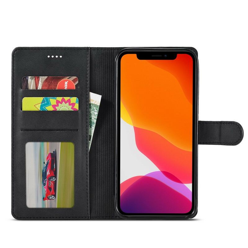 Capa De Couro Para iPhone 12 Mini Lc.imeeke Efeito Couro