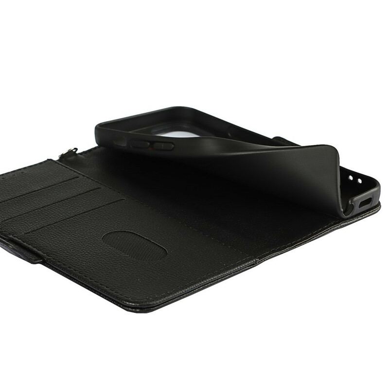 Capa Flip Para iPhone 12 Mini De Cordão Coração De Tiras