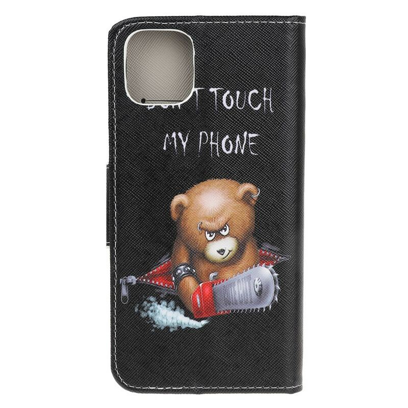 Capa Folio Para iPhone 12 Mini Urso Perigoso