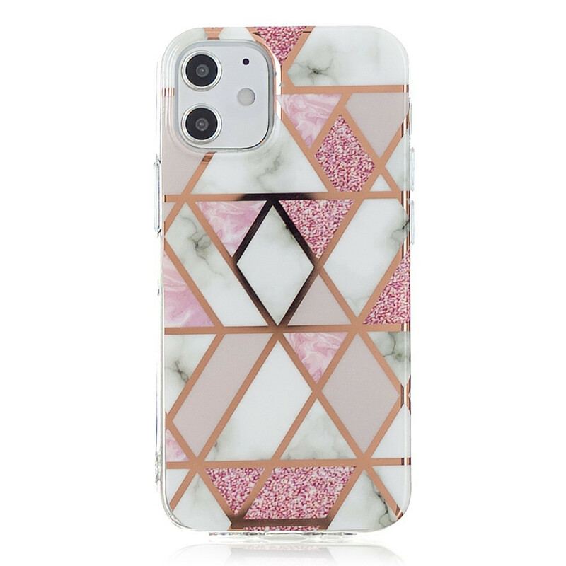 Capa Para iPhone 12 Mini Geometria Colorida De Mármore 2