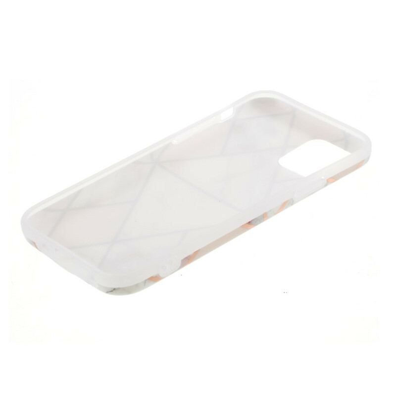Capa Para iPhone 12 Mini Geometria Do Mármore De Silicone