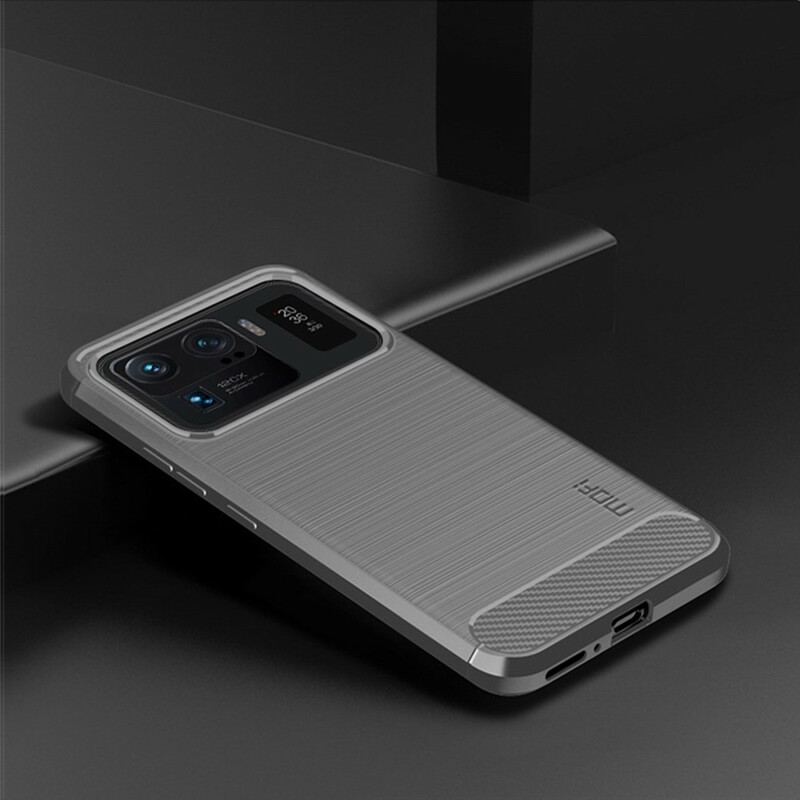 Capa De Celular Para Xiaomi Mi 11 Ultra Fibra De Carbono Escovada Mofi